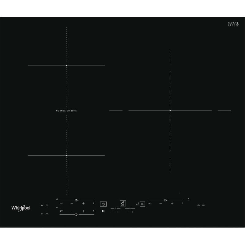 TABLE A INDUCTION WHIRLPOOL INTEGRABLE 3ind Dt1bridge 60cm 7200w Cdes WBB 3760 BF