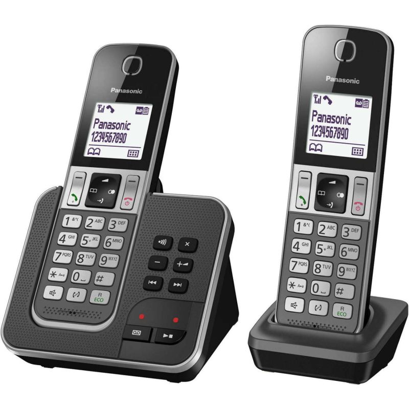 TELEPHONE SANS FIL (TSFISFIL) PANASONIC BRUN DUO DECT MEM120 REP30MN AUT20H KXTGD 322 FRG