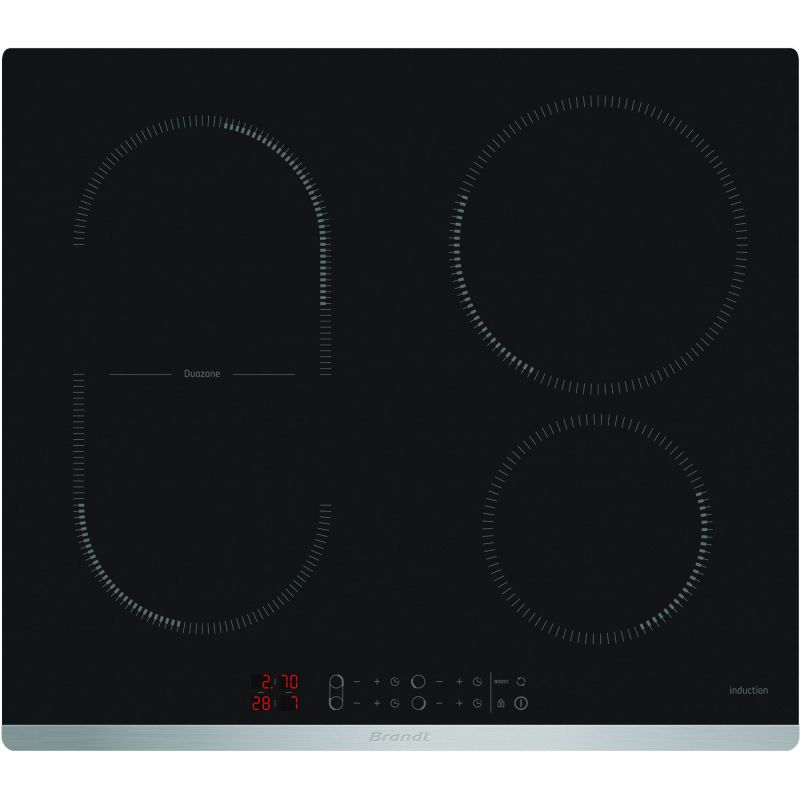TABLE A INDUCTION BRANDT ENCASTRABLE 4ind Dt 1duozone 60cm 7,2kw Ss BPI 6425 X