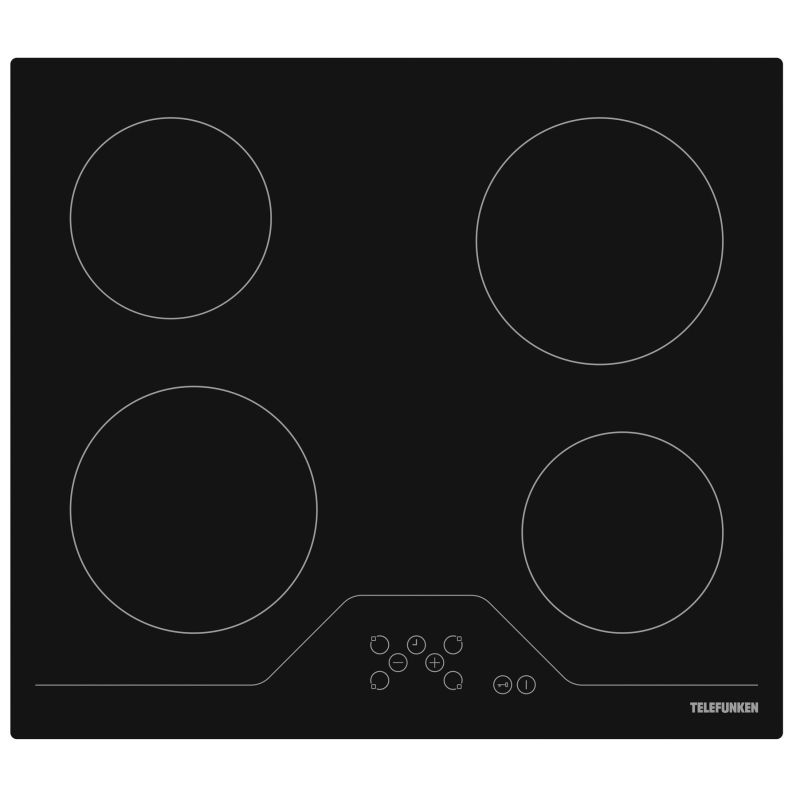 TABLE VITRO TELEFUNKEN GEM 4foy 60cm 6kw Timer Cdes Sens TK60V4TT