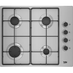 TABLE GAZ BEKO MENAGER 4gaz 60cm Cdes Lat Email Inox HIGG64123SX