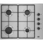 TABLE GAZ BEKO MENAGER 4gaz 60cm Cdes Lat Email Inox HIGG64123SX