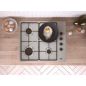 TABLE GAZ BEKO MENAGER 4gaz 60cm Cdes Lat Email Inox HIGG64123SX