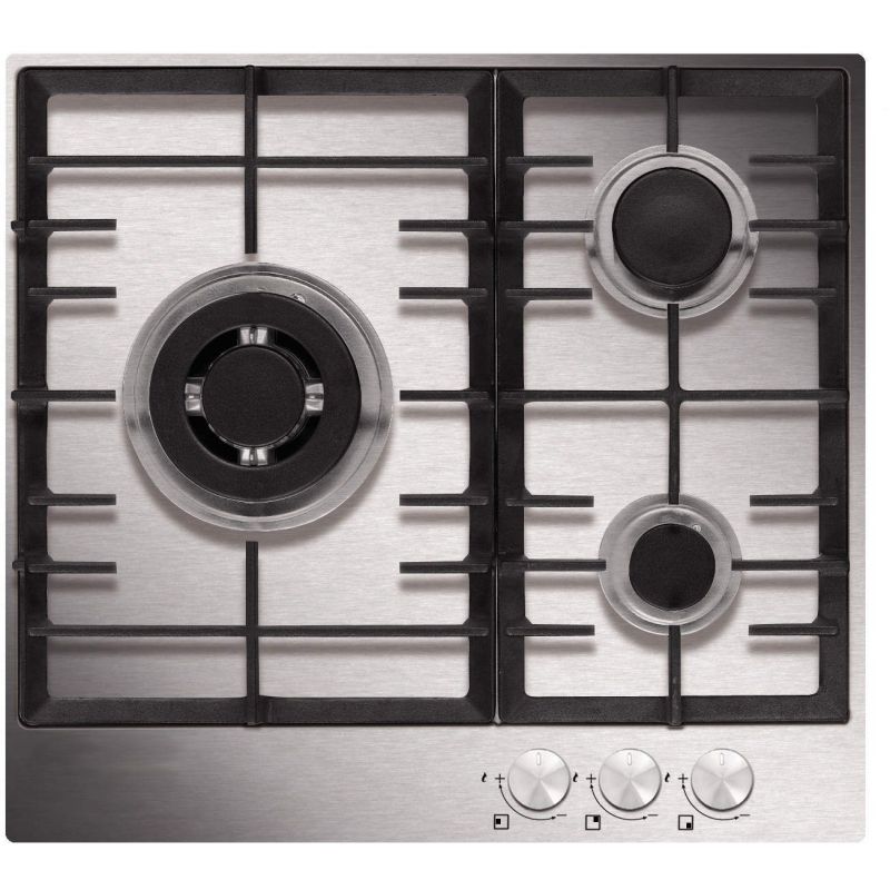 TABLE GAZ AIRLUX 3gaz 59cm Manettes Inox AT 635 HIX