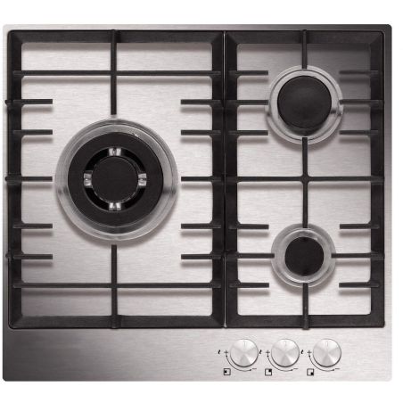 TABLE GAZ AIRLUX 3gaz 59cm Manettes Inox AT 635 HIX