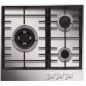 TABLE GAZ AIRLUX 3gaz 59cm Manettes Inox AT 635 HIX