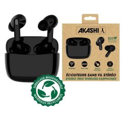 OREILLETTE BLUETOOTH AKASHI EARPODS SEMI INTRA 4CHARG BT5 ALTEARBLK
