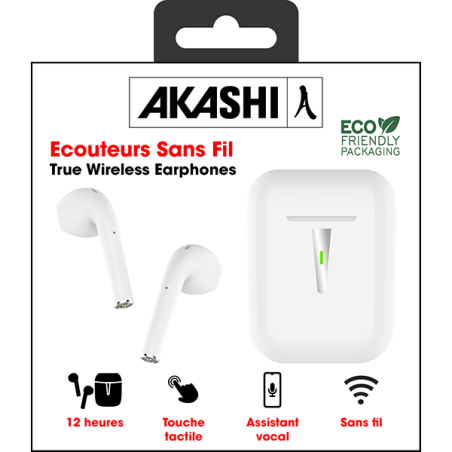 OREILLETTE BLUETOOTH AKASHI EARPODS SEMI INTRA 3CHARG BT 5 ALTSILEARB