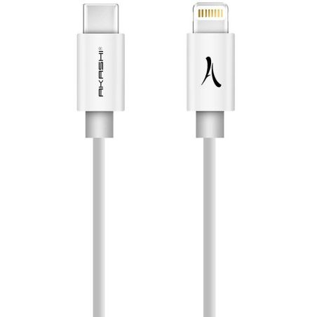 CONNECTIQUE DATA AKASHI USB-C BLANC 3A 20W 3M LIGHTNIN ALTCABMFITCW3