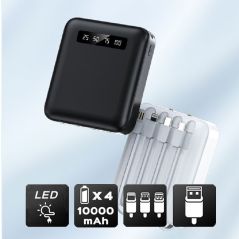 CHARGEURS EXTERNES AKASHI P-bank 10000mah 2 Usb+usb-c+li ALTPB10CABWH