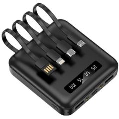 CHARGEURS EXTERNES AKASHI P-bank 10000mah 2 Usb+usb-c+li ALTPB10CABLK