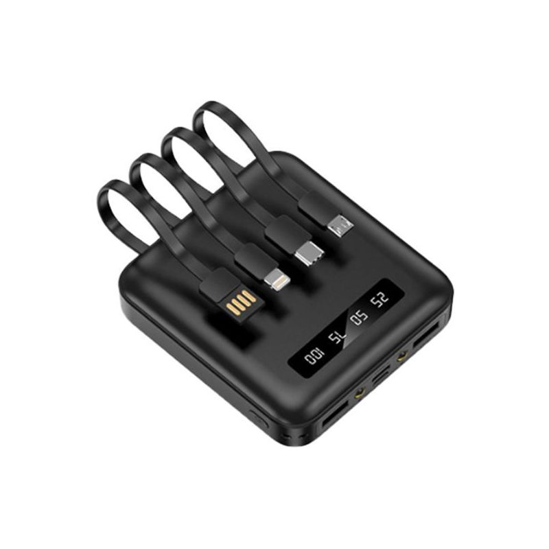 CHARGEURS EXTERNES AKASHI P-bank 10000mah 2 Usb+usb-c+li ALTPB10CABLK