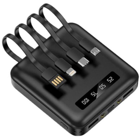 CHARGEURS EXTERNES AKASHI P-bank 10000mah 2 Usb+usb-c+li ALTPB10CABLK