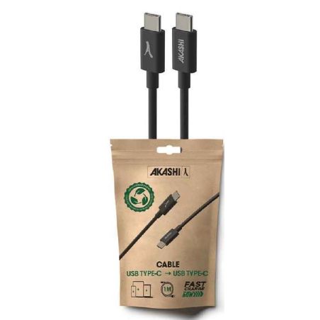 CONNECTIQUE DATA AKASHI USB-C NOIR 60W 1M USB-C RECLY ALTECOTCBLK