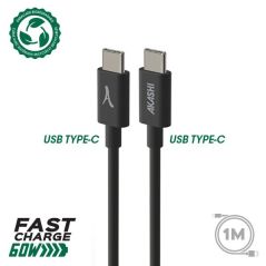CONNECTIQUE DATA AKASHI USB-C NOIR 60W 1M USB-C RECLY ALTECOTCBLK