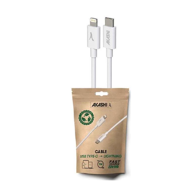 CONNECTIQUE DATA AKASHI USB-C RENFOR 3A 20W 1M LIGHTNI ALTECOLITWH
