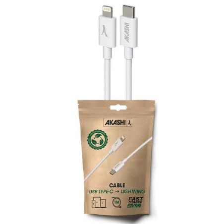 CONNECTIQUE DATA AKASHI USB-C RENFOR 3A 20W 1M LIGHTNI ALTECOLITWH