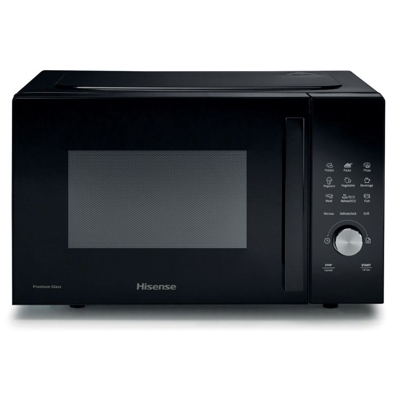 FOUR MICRO ONDES GRIL HISENSE 23l 800w 10puiss Cdes Sens Noi H23MOBSD1HG
