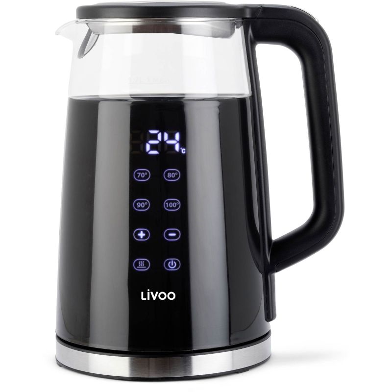 BOUILLOIRE LIVOO Digitale 1,7l 2200w 4temp Noir DOD198