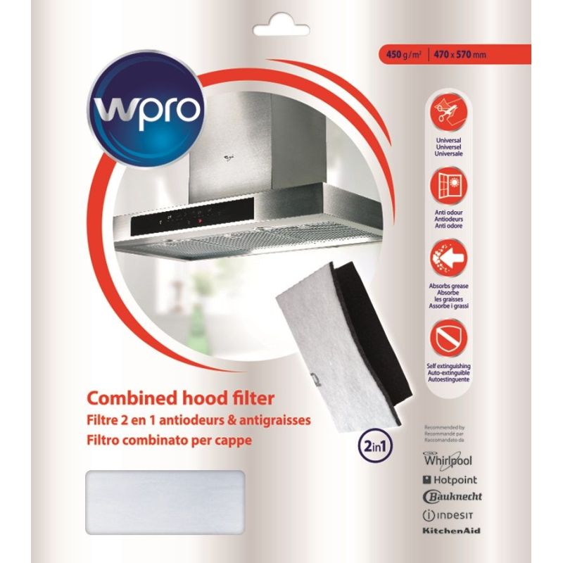 ACC CONSOMMABLES HOTTE WPRO Filtre Univ Graisse Charbon47x UCF 016