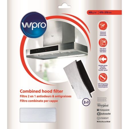 ACC CONSOMMABLES HOTTE WPRO Filtre Univ Graisse Charbon47x UCF 016