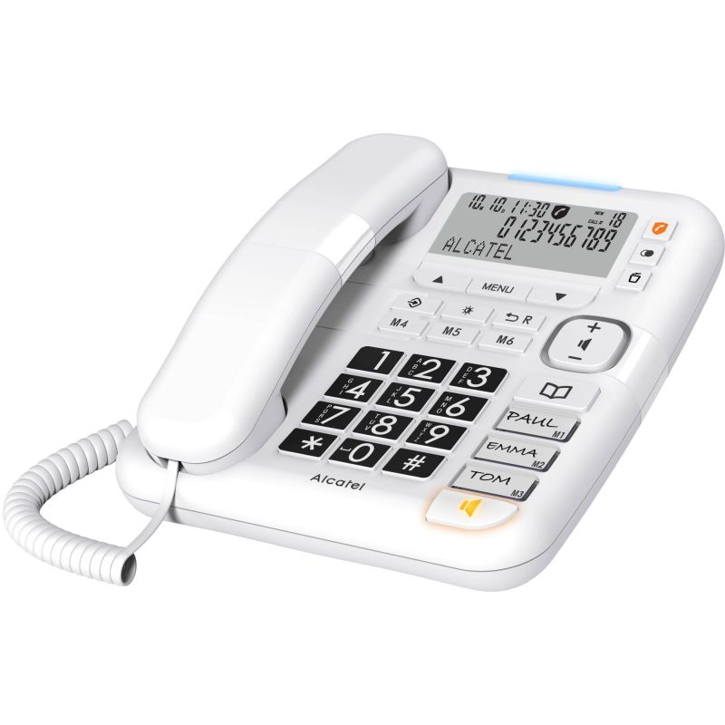 TELEPHONE FILAIRE (TFIXFIL) ALCATEL Grosses Touches 50num Bloques TMAX70BLANC
