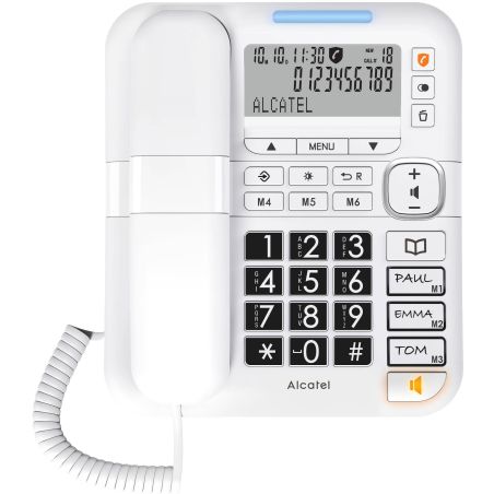 TELEPHONE FILAIRE (TFIXFIL) ALCATEL Grosses Touches 50num Bloques TMAX70BLANC
