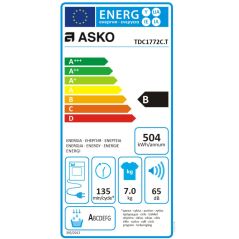 SECHE LINGE PRO ET INTENSIF ASKO Front 7kg Condens 17prg Tamb11 TDC1772CT