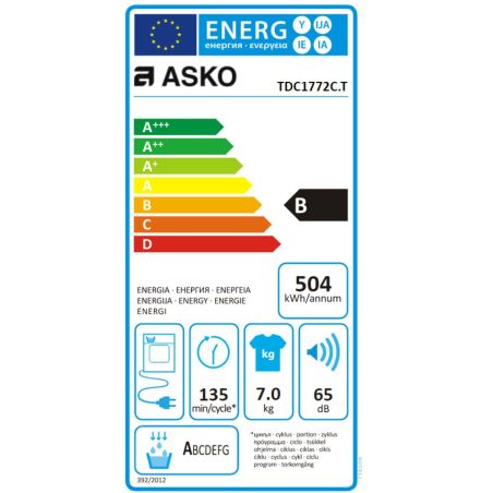 SECHE LINGE PRO ET INTENSIF ASKO Front 7kg Condens 17prg Tamb11 TDC1772CT