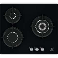 TABLE VERRE ELECTROLUX ENCASTRABLE 3gaz 60cm Grille Fonte Front N EGT 6633 NOK