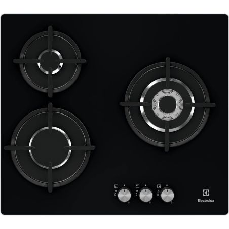 TABLE VERRE ELECTROLUX ENCASTRABLE 3gaz 60cm Grille Fonte Front N EGT 6633 NOK