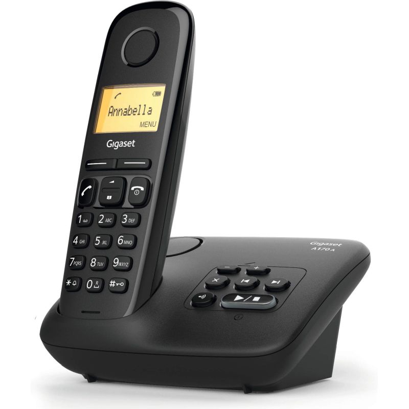 TELEPHONE SANS FIL (TSFISFIL) GIGASET Dect 50mem Rep25mn 1,5 Ret Ecl GIGA AL 170 A NOIR