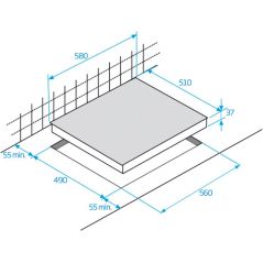 TABLE VITRO BEKO MENAGER 3highlight 60cm 5,7kw Cdes Sen HIC 63402 T