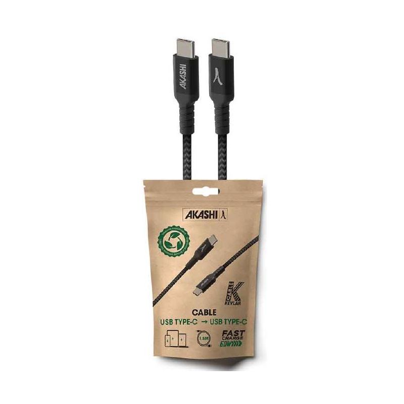 CONNECTIQUE DATA AKASHI Usb-c EN KEVLAR 60W 1m Usb-c N ALTECOTCKEV