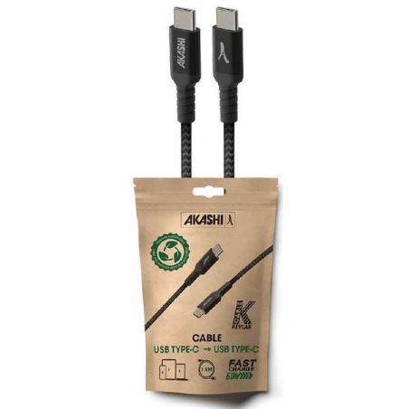CONNECTIQUE DATA AKASHI Usb-c EN KEVLAR 60W 1m Usb-c N ALTECOTCKEV