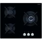 TABLE VERRE AIRLUX 3gaz 60cm Manettes Noir AV 635 HBK