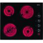 TABLE VITRO BEKO MENAGER 4rad 60cm Cdes Lat Noir HIC 64100