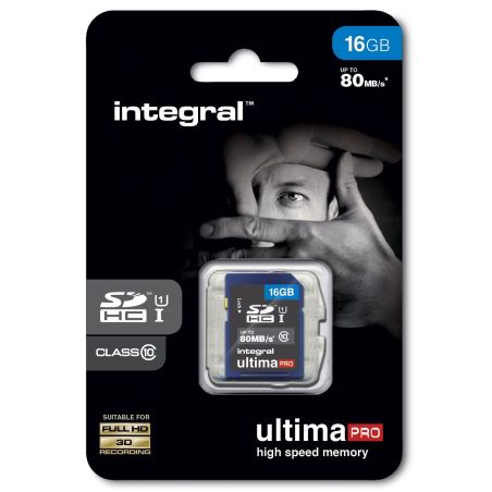 CARTE SECURE DIGITAL INTEGRAL SDHC Ultima Pro 80MBs 16GB SDHC 16 GO CL 10/80