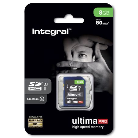 CARTE SECURE DIGITAL INTEGRAL SDHC Ultima Pro 80MBs 8GB SDHC 8 GO CL 10/80