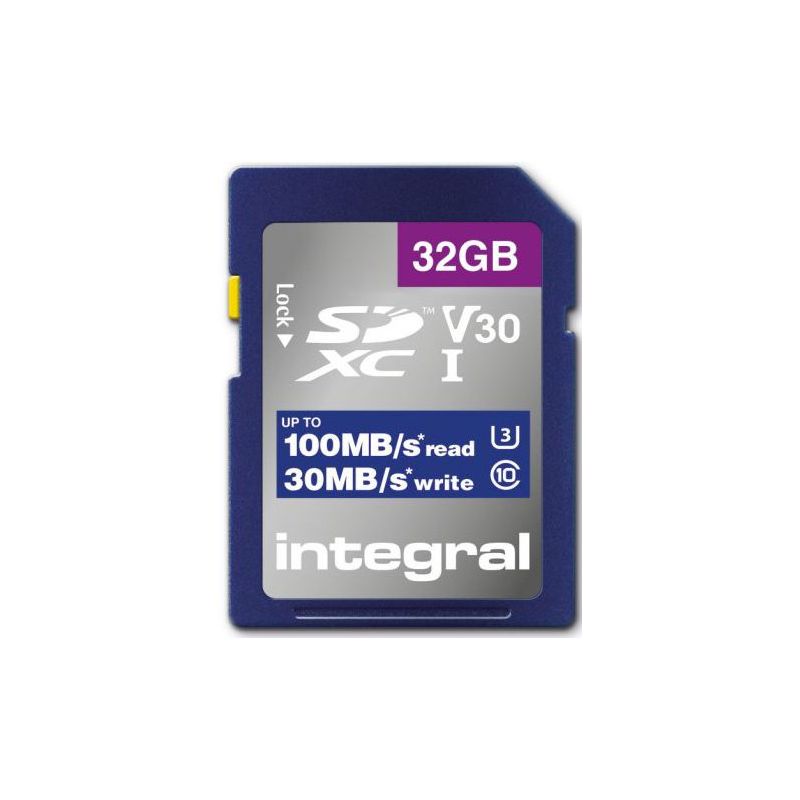 CARTE SECURE DIGITAL INTEGRAL SDHC 32GB CL10 V30 30MB INSDH32G-100V30 CARTE SECURE DIGITAL INTEGRAL SDHC 32GB CL10 V30 30MB INSDH32G-100V30