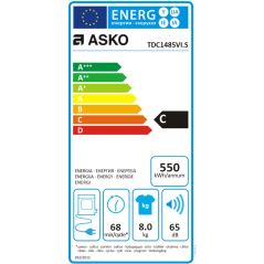 SECHE LINGE PRO ET INTENSIF ASKO Front 8kg Evacuation 17prg Tam TDC1485VIS