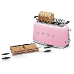GRILLE PAIN TOASTER SMEG PEM 2fentes Xtra Larges 9prog Rose TSF 02 PKEU