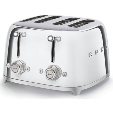 GRILLE PAIN TOASTER SMEG PEM Toaster 4tr 4fentes Chrome Mat TSF 03 SSEU
