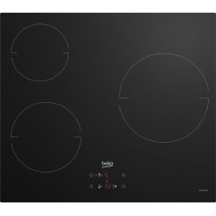 TABLE A INDUCTION BEKO MENAGER 3ind 60cm 5,9kw Cdes Sens Noir HII 63400 MT