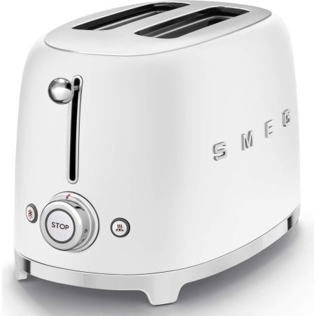 GRILLE PAIN TOASTER SMEG PEM Toaster2tr 9prog Blanc Mat TSF01WHMEU