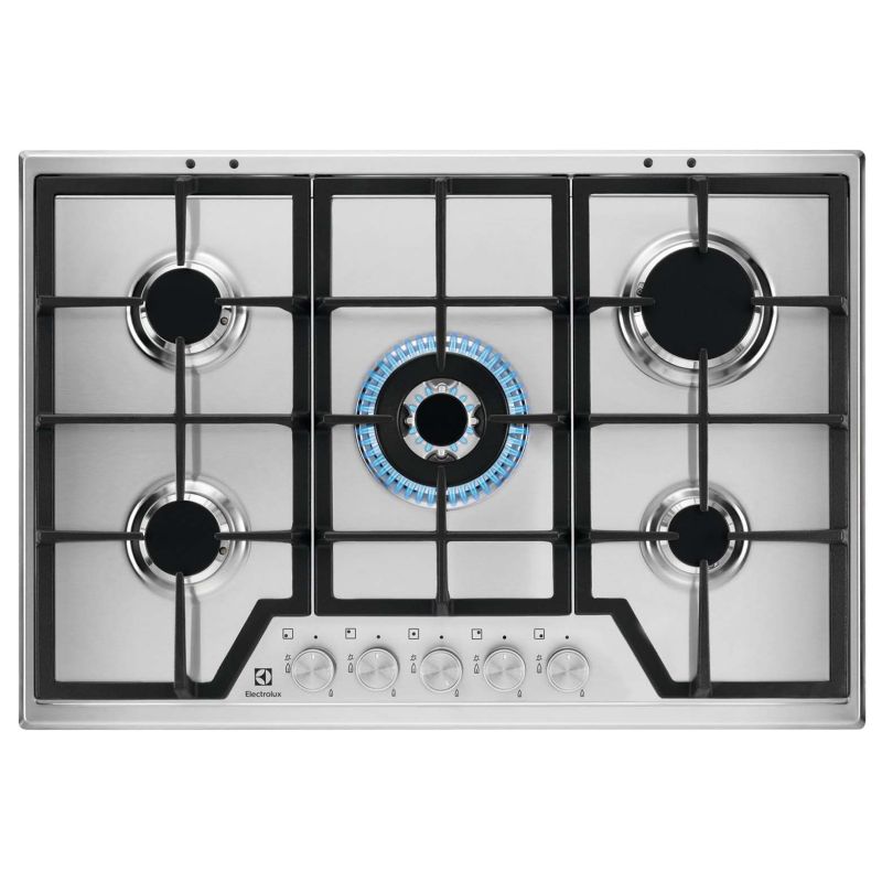 TABLE GAZ ELECTROLUX ENCASTRABLE 5gaz 74,4cm Cdes Front Slim Ix KGS7536SX