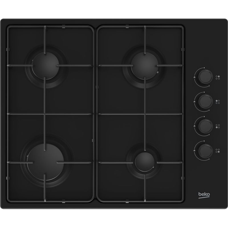 TABLE GAZ BEKO MENAGER 4gaz 60cm Cdes Lat Email Noir HIGG64123SB