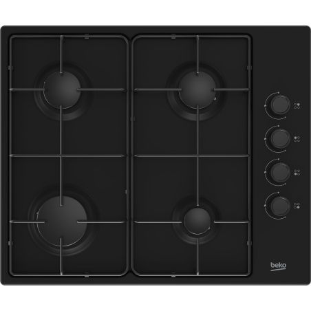 TABLE GAZ BEKO MENAGER 4gaz 60cm Cdes Lat Email Noir HIGG64123SB