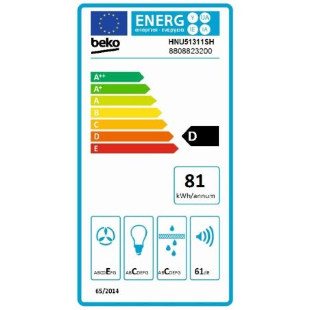GROUPE BEKO MENAGER 52cm 381m3h 61db Sliver HNU51311SH