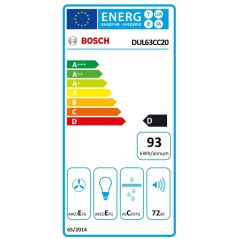 HOTTE VISIERE BOSCH ENCASTRABLE 60cm 350m3 72db Led D Blanc DUL 63 CC 20